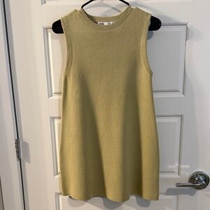 Zara Sleeveless Knit Dress Light Green